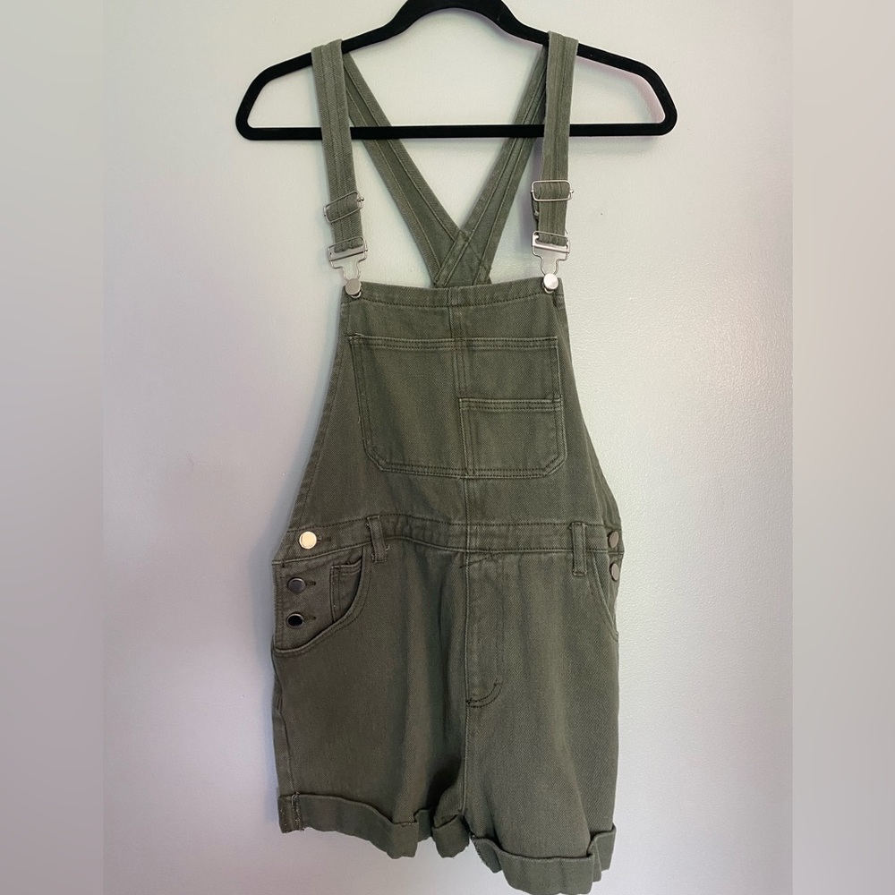 Green Denim Overalls